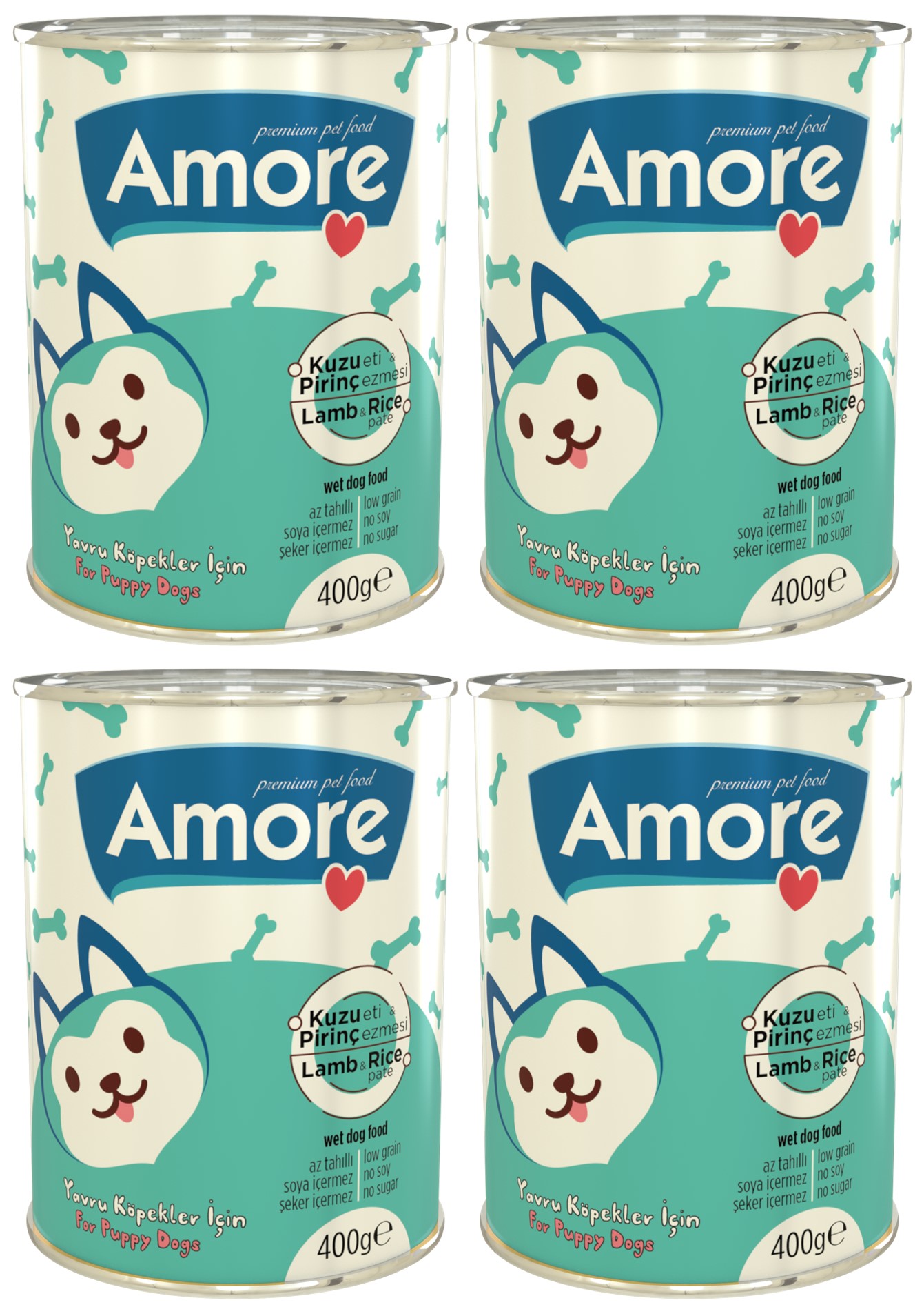 Amore Puppy Pate Kuzu Etli Pirinçli Ezme Yavru Köpek Konservesi 4x400gr