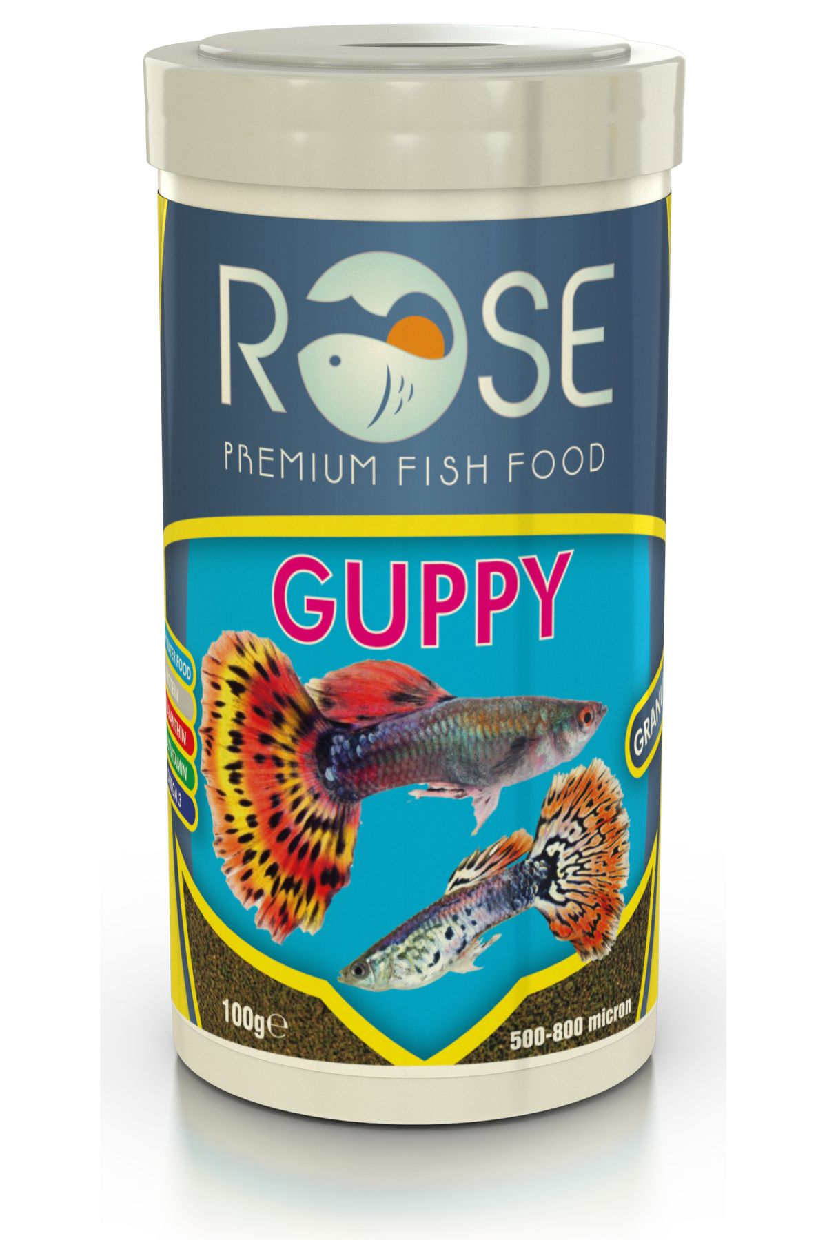 Amore Tetra-Melek-Lepistes-Guppy 5li Balık Yemi Seti,Tropical Mix 125ml,Bonisa-250, Rose-250,Algae Garlic