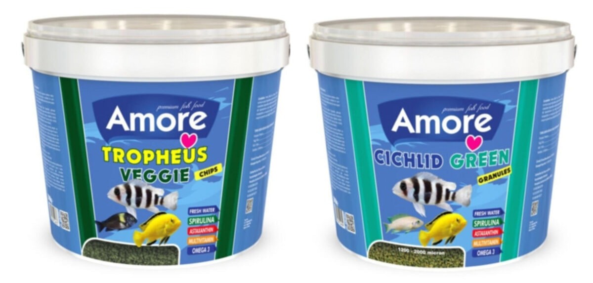 Amore Tropheus Veggie Chips 3 Kg Ve Cichlid Green Granules 3 Kg Kova