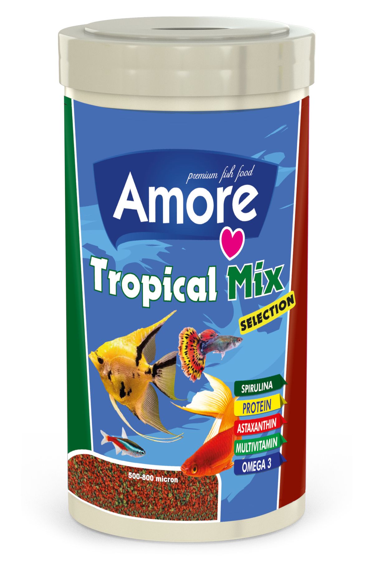 Amore Tropical Mix Selection 1000ml, Algae Garlic 100ml Balık Yemi, Hava Hortumu, Multivitamin