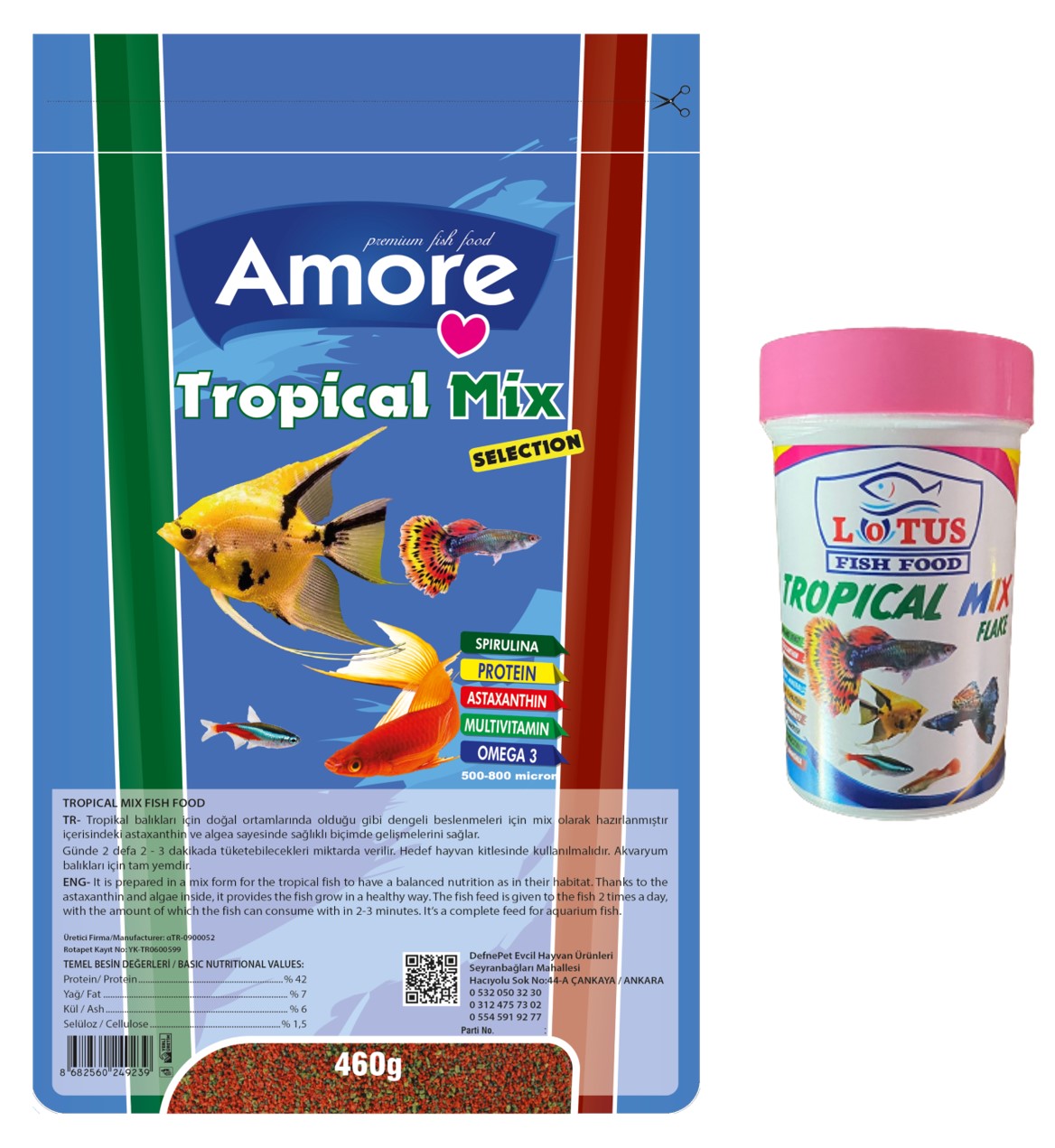 Amore Tropical Mix Selection 460gr ve Tropical Mix Flake 100ml Kutu