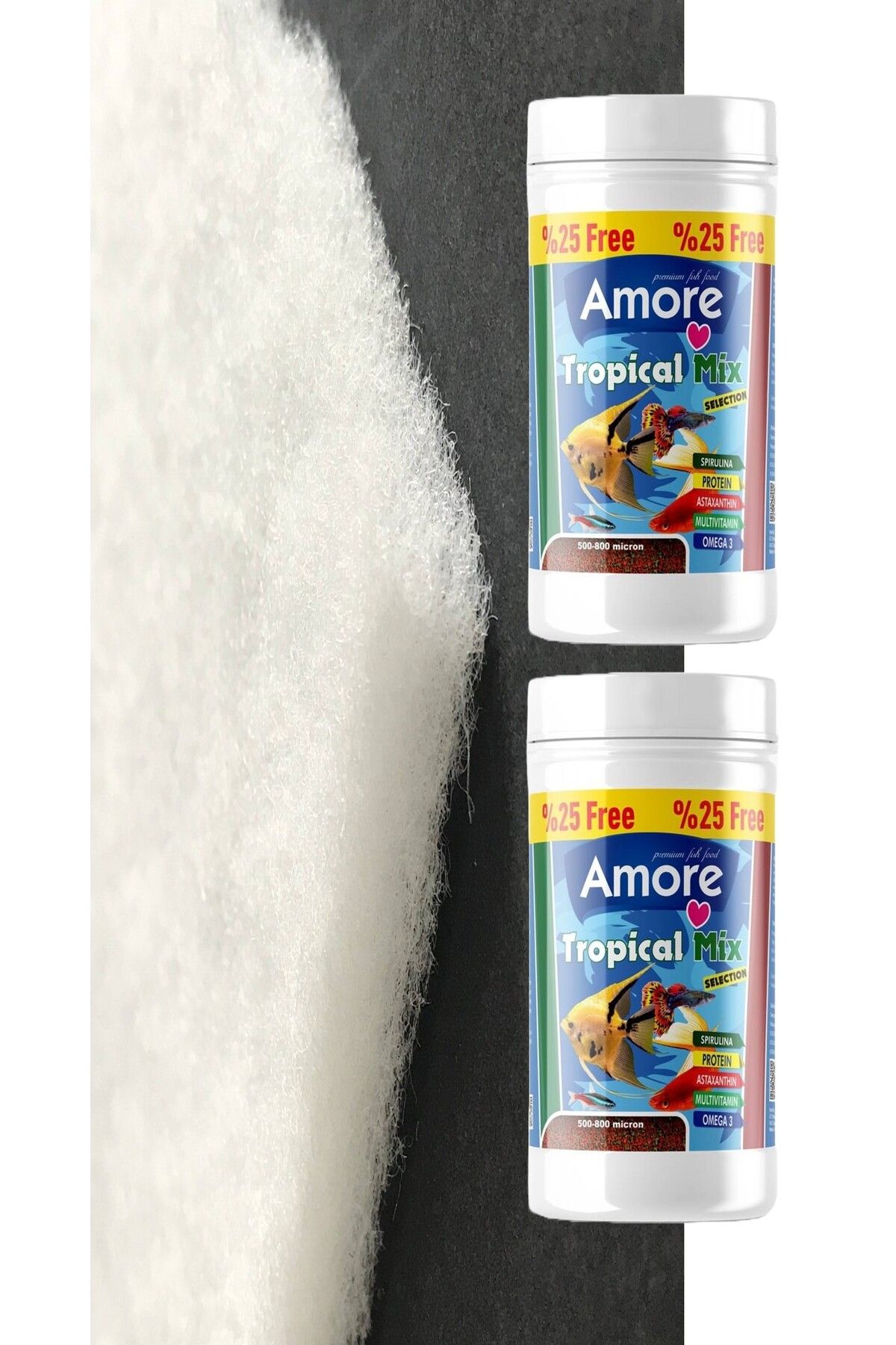 Tropical Mix Selection Lepistes-Melek-Moli Balık Yemi 2x125ML, Soffice 70gr Filtre Elyaf 34x180cm
