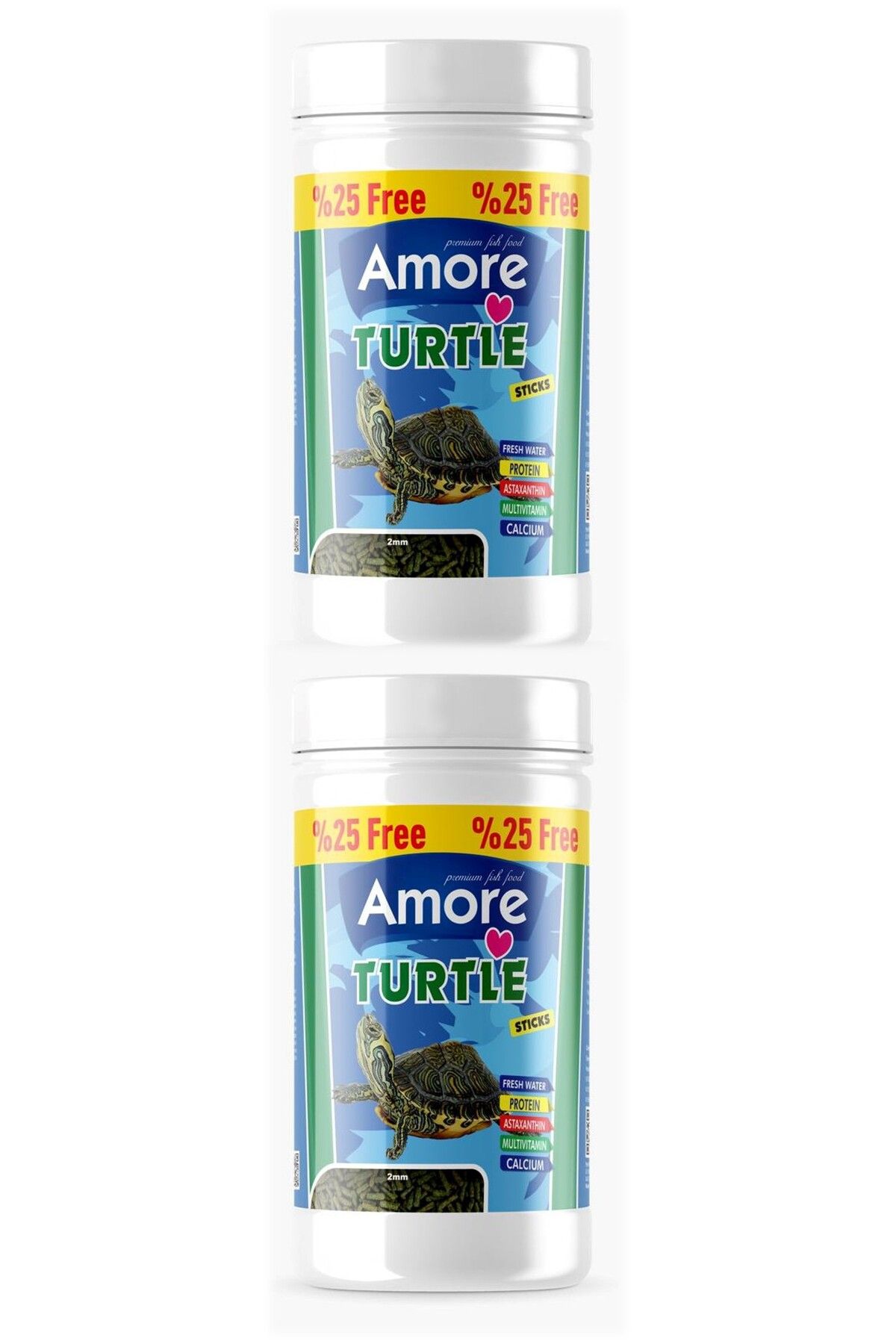 Amore Turtle Calcium Sticks 2x125ml, Lotus Gammarus 2x250ml Kaplumbağa Yemi