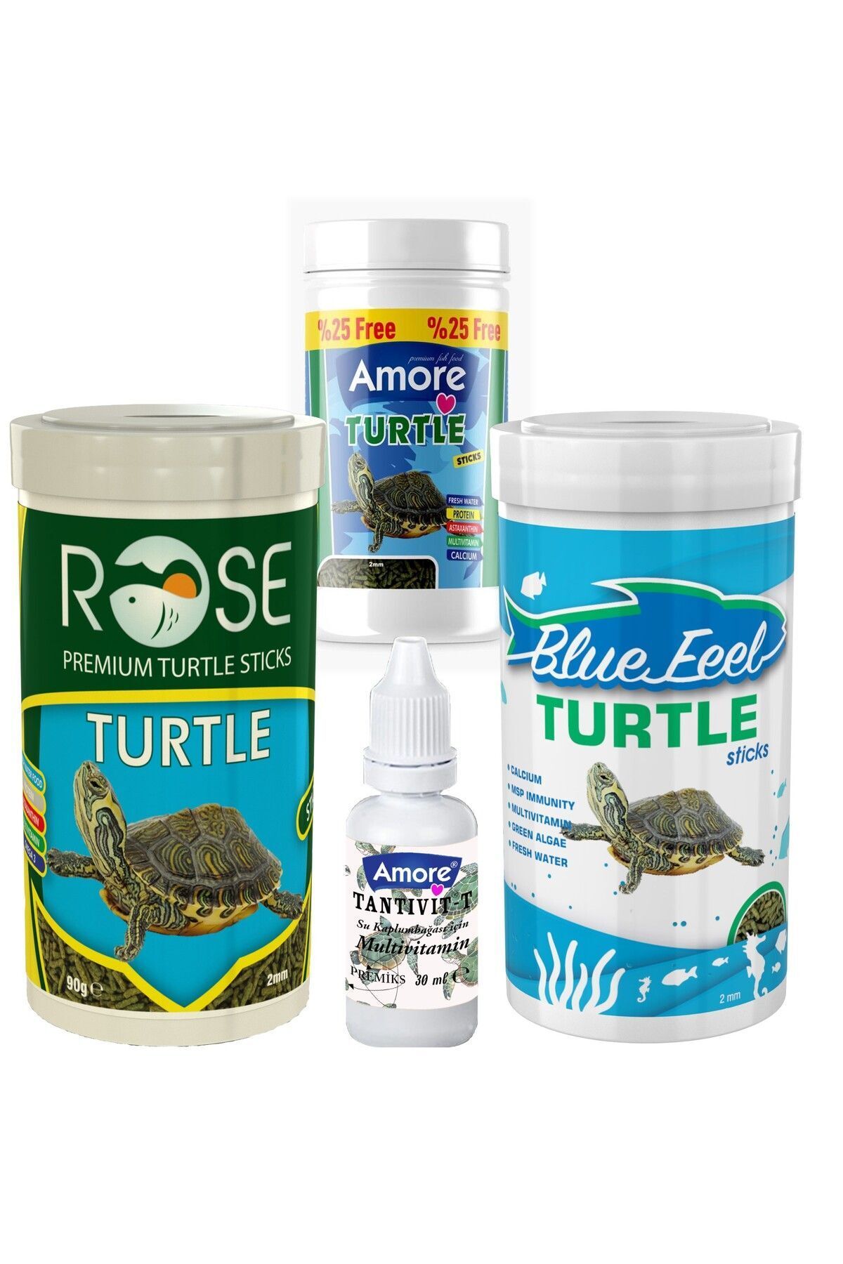 Rose Turtle Food Sticks 125 Ml Bluefeel 250 Ml Rose 250ml Su Kaplumbağası Yüzen Yemi Multivitamin