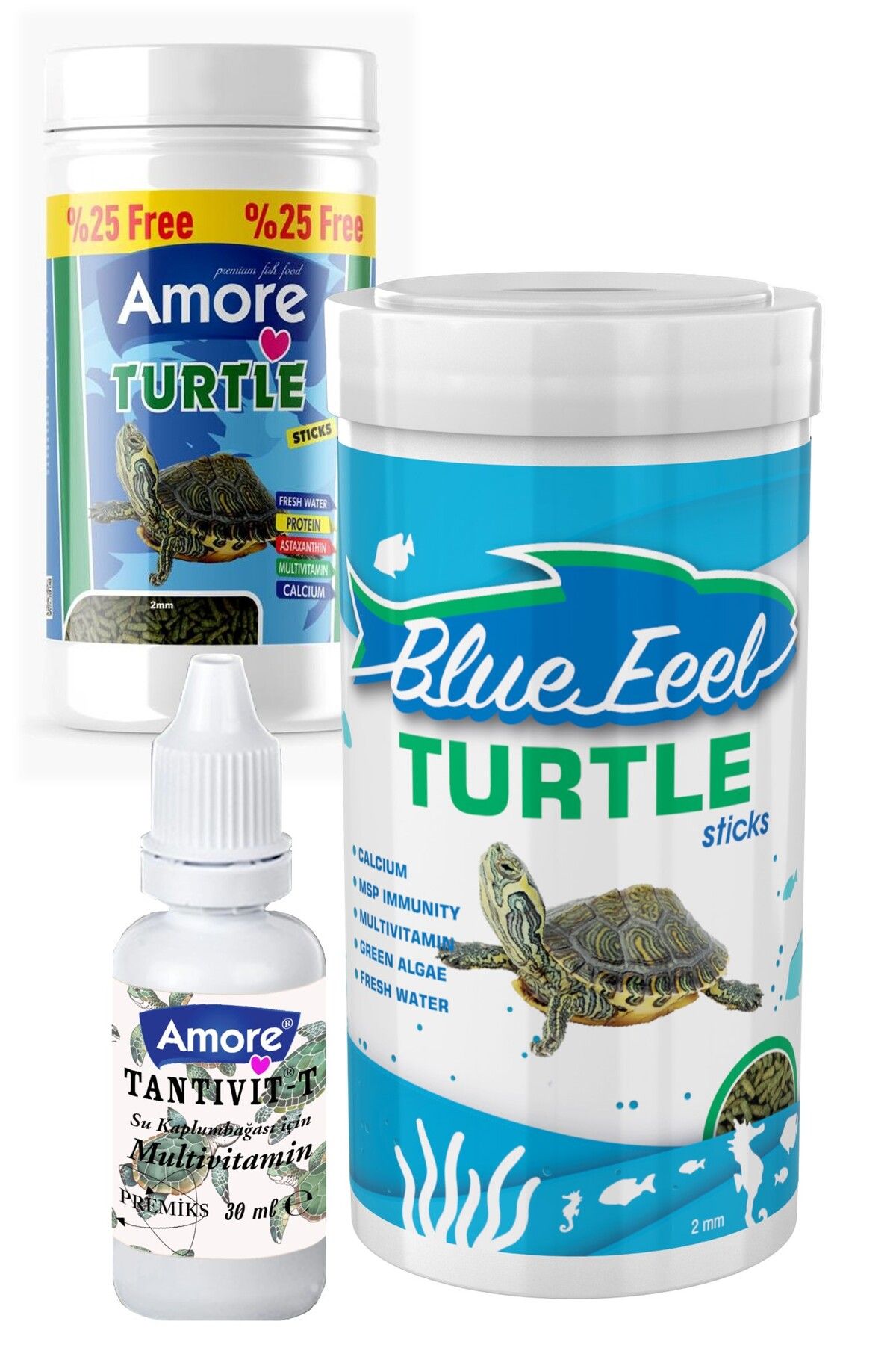 Blue Feel Turtle Food Sticks 125 Ml Bluefeel 250 Ml Su Kaplumbağası Yüzen Yemi Multivitamin