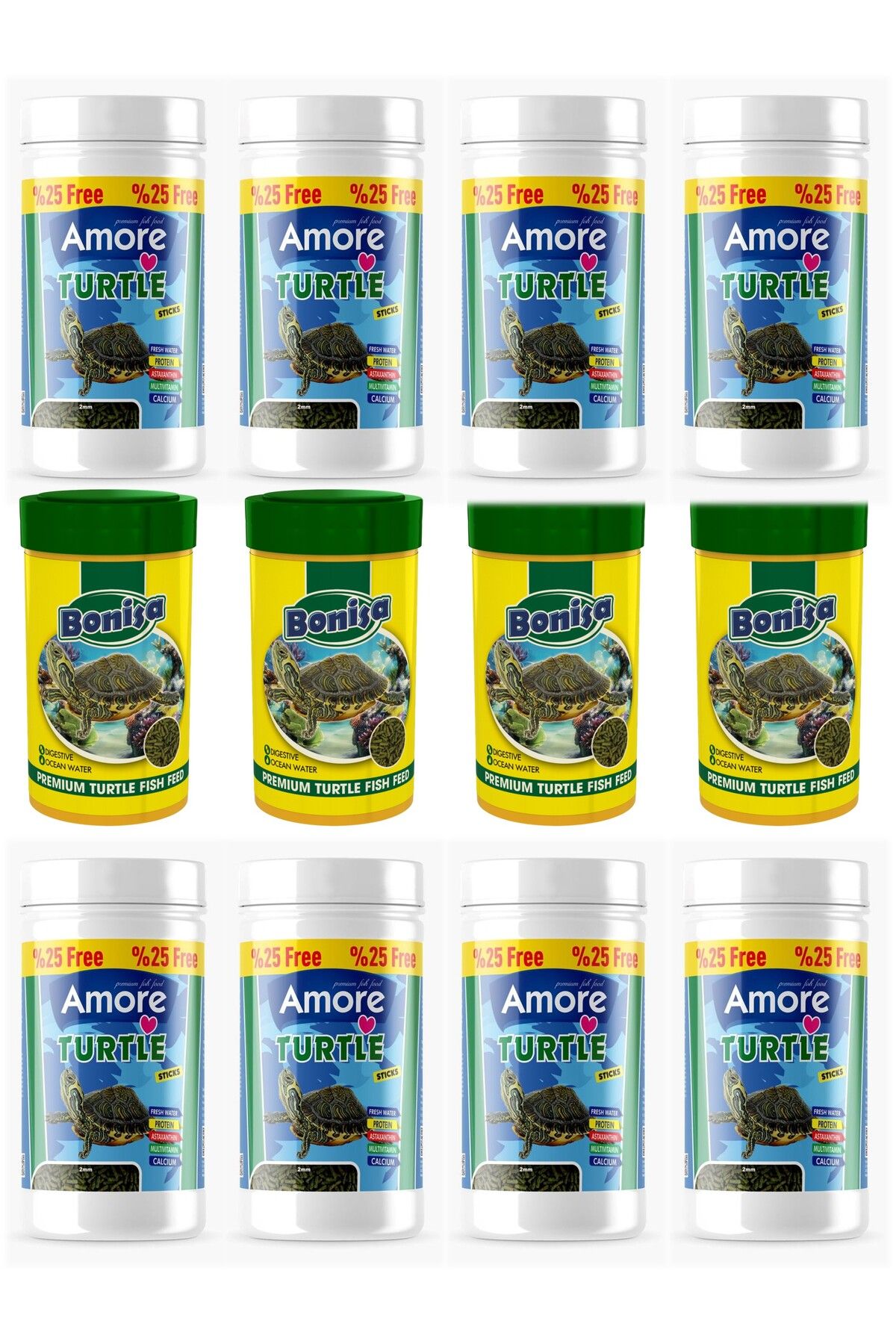 Turtle Food Sticks 8x125ml, Bonisa 4x100ml Su Kaplumbağası Yemi
