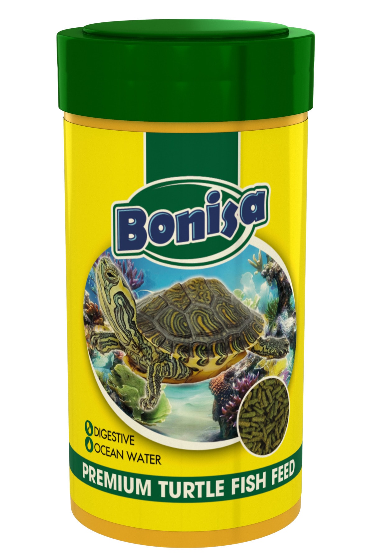 Amore Turtle Green Sticks 125 + 250 + 100 ml Bonisa, Lotus Su Kaplumbagasi Yemi ve Vitamin Seti