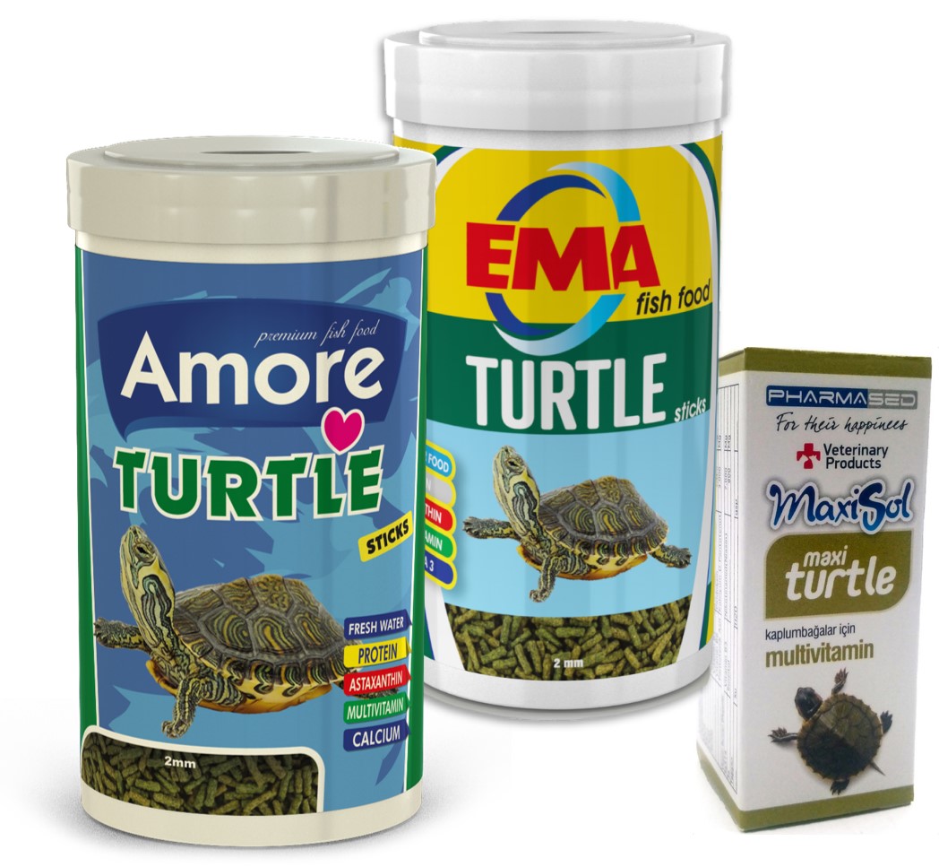 Amore Turtle Green Sticks Kaplumbağa Yemi Ve Multivitamin Seti 2x250 Ml Ema