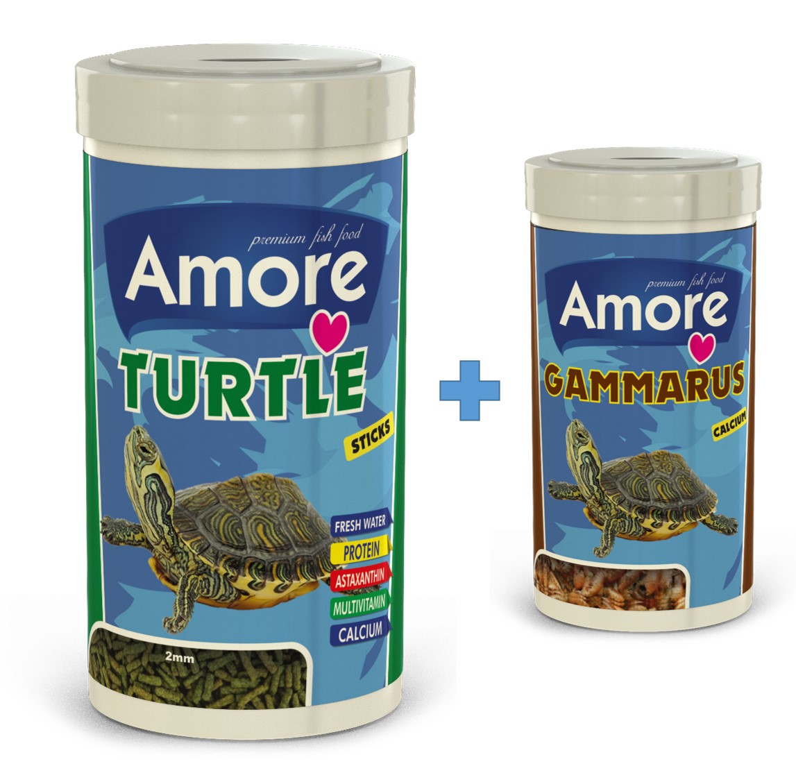 Amore Turtle Sticks 1000ml Ve Gammarus 250ml Sürüngen Ve Kaplumbağa Yemi
