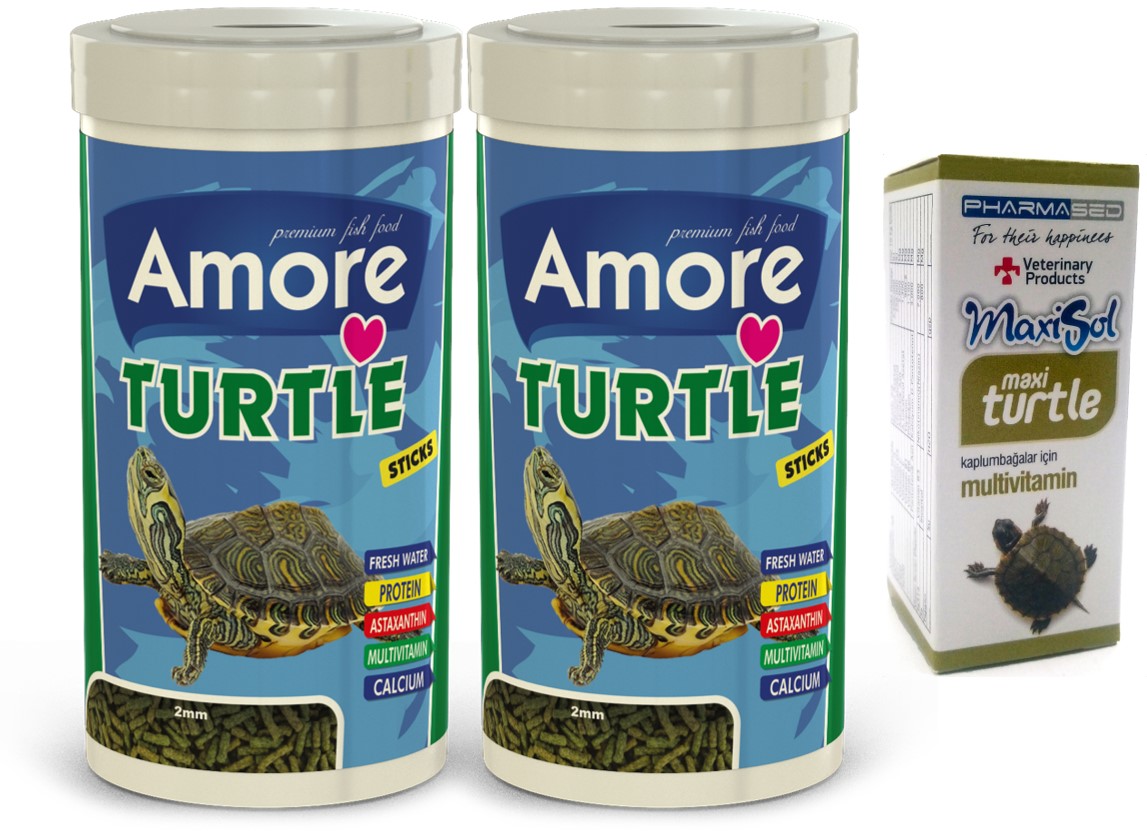 Amore Turtle Sticks 500ml Kutu Sürüngen, Kaplumbağa Yemi ve Vitamini