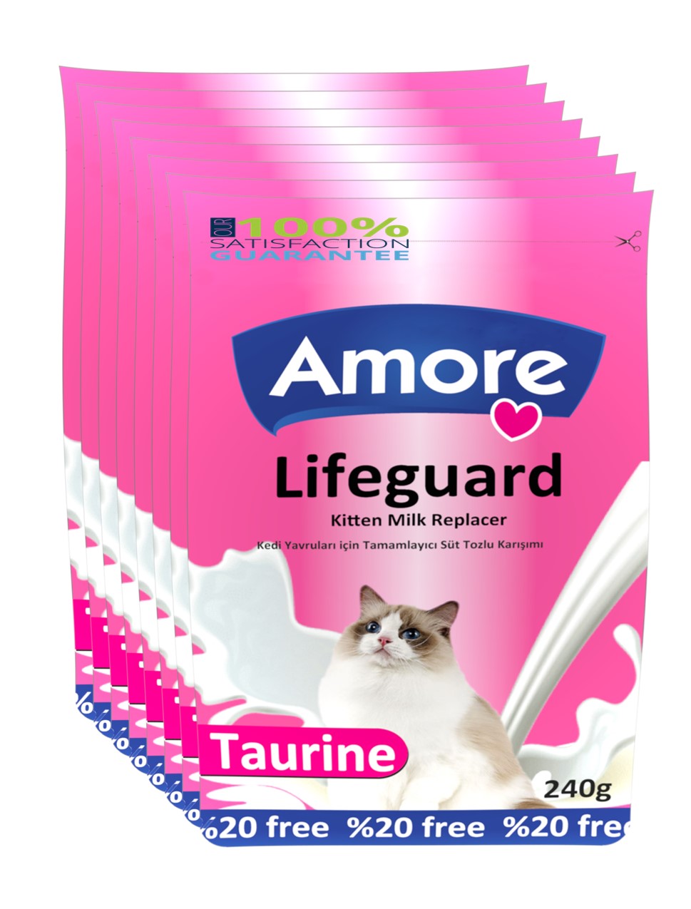 Amore Yavru Kedi Süt Tozu 8x240g LifeGuard Kitten Milk Supplement