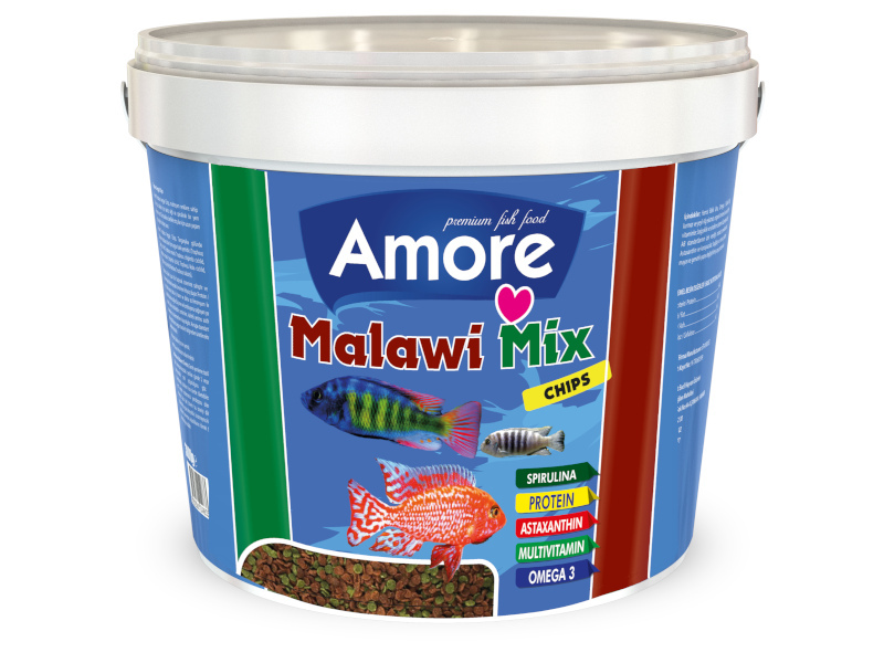 Amore Malawi Cichlid Mix 3 kg Karışık Kova Balık Yemi