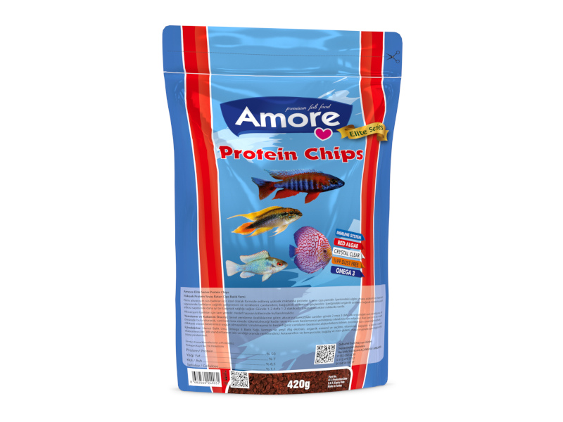Amore Proteın Chıps 420gr Red Algae Clear ımmune Protect Omega-3 Pro Crisps Poşet Balık Yemi