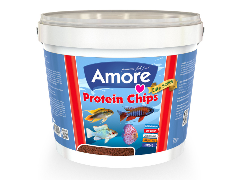 Amore Proteın Chıps 2400gr Red Algae Clear ımmune Protect Omega-3 Pro Crisps Kova Balık Yemi