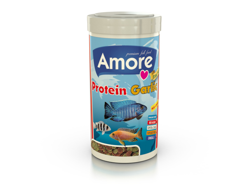 Amore Proteın Garlıc Mıx Chıps 250ml Algae Clear ımmune Protect Omega-3 Pro Crisps Balık Yemi