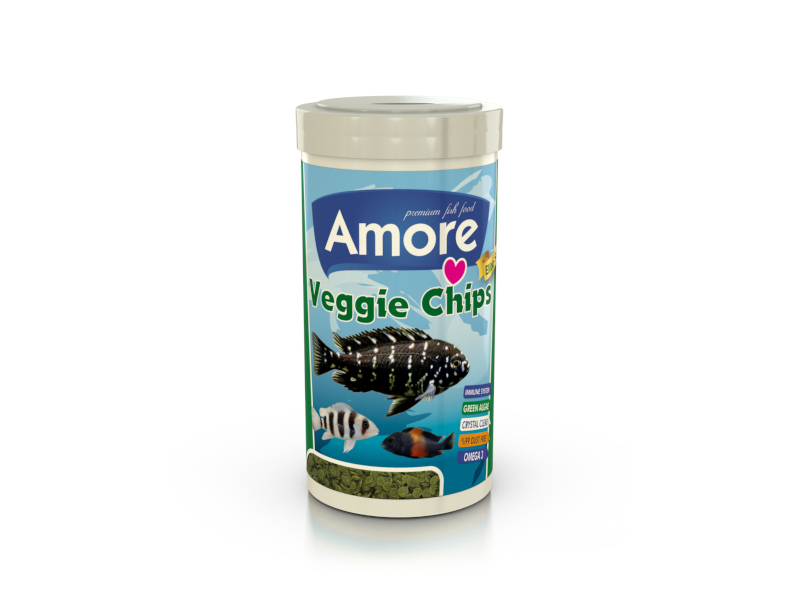 Amore Veggie Chips 250ml Green Algae Clear ımmune Protect Omega-3 Pro Crisps Balık Yemi