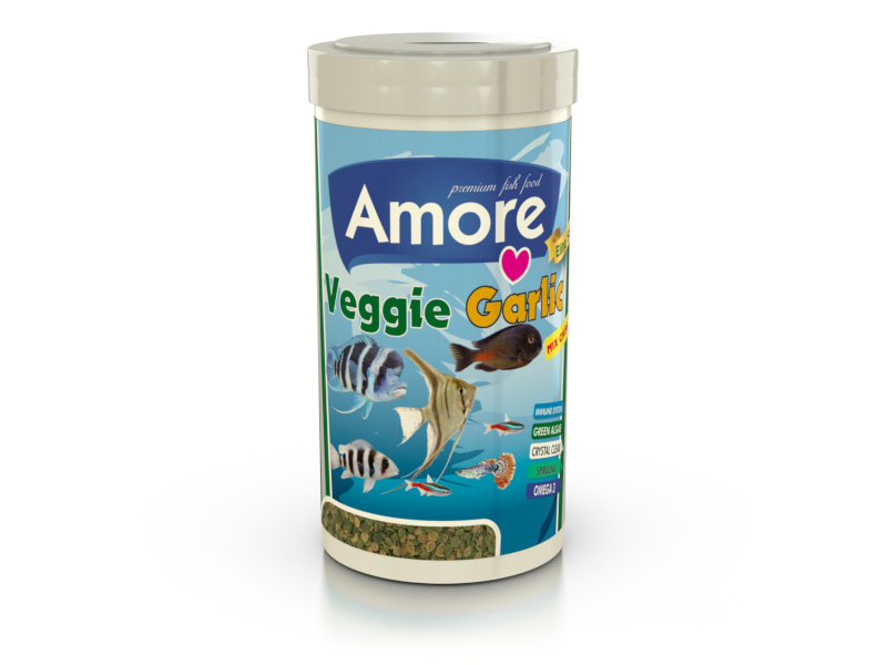 Amore Veggıe Garlıc Mıx Chıps 1000ml Algae Clear ımmune Protect Omega-3 Pro Crisps Balık Yemi