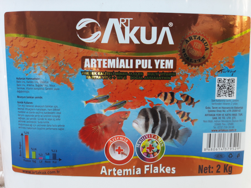 ARTEMİA FLAKES PUL YEM 2 KG KOVA