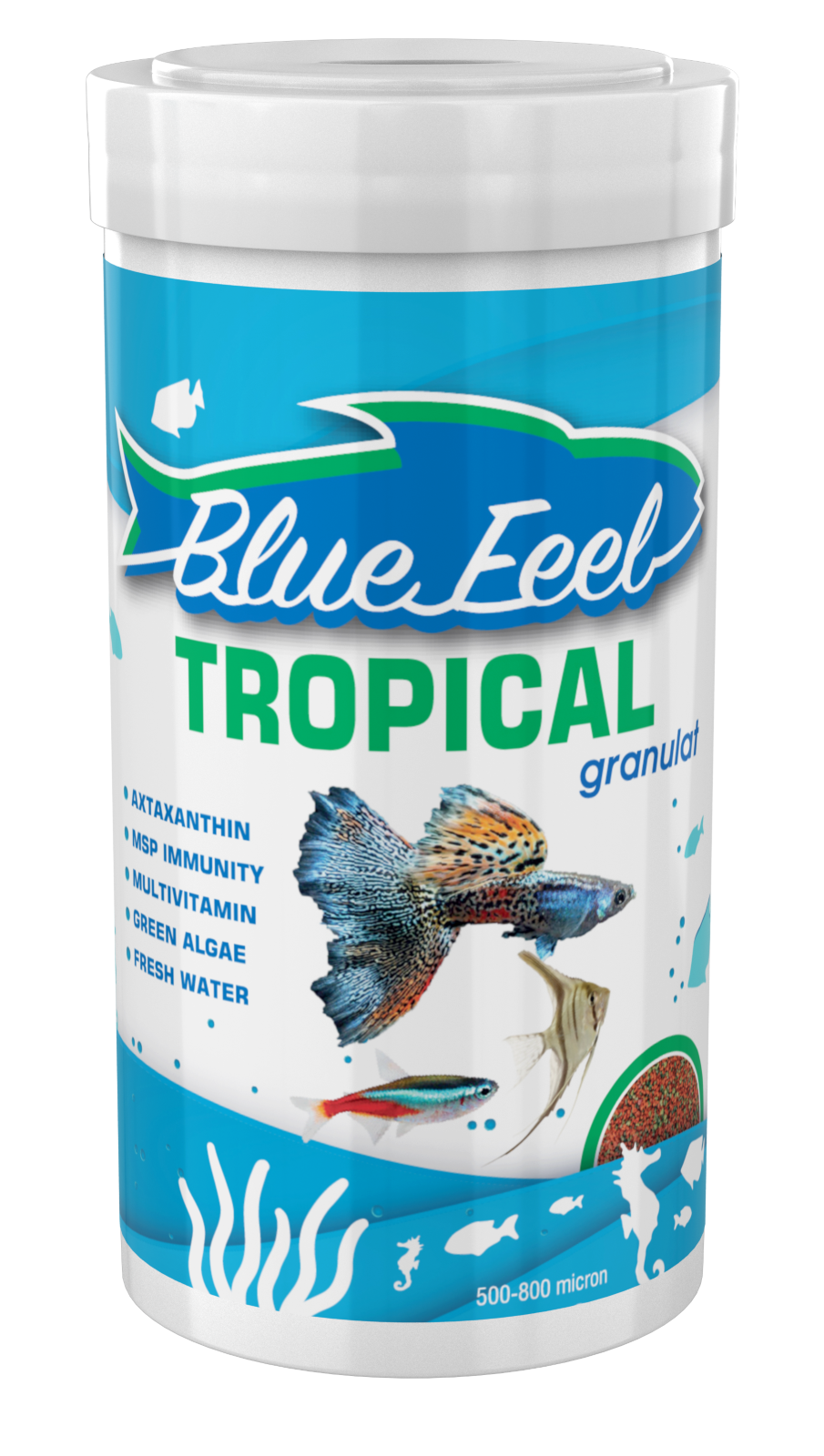 Blue feel Tropical Mix 1000ml + Amore Guppy Granules 250ml Kutu Balık Yemi