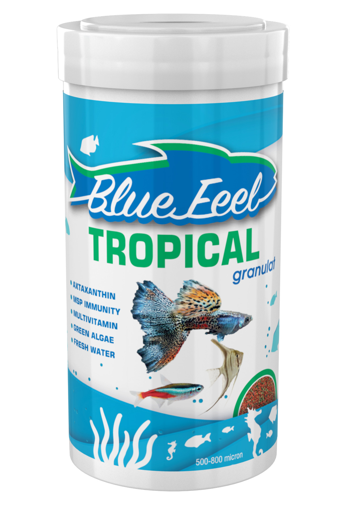 Blue Feel Tropical Mix Granulat 1000ml Granul, Lotus Tropical Mix Flakes Pul 100ml Balik Yemi