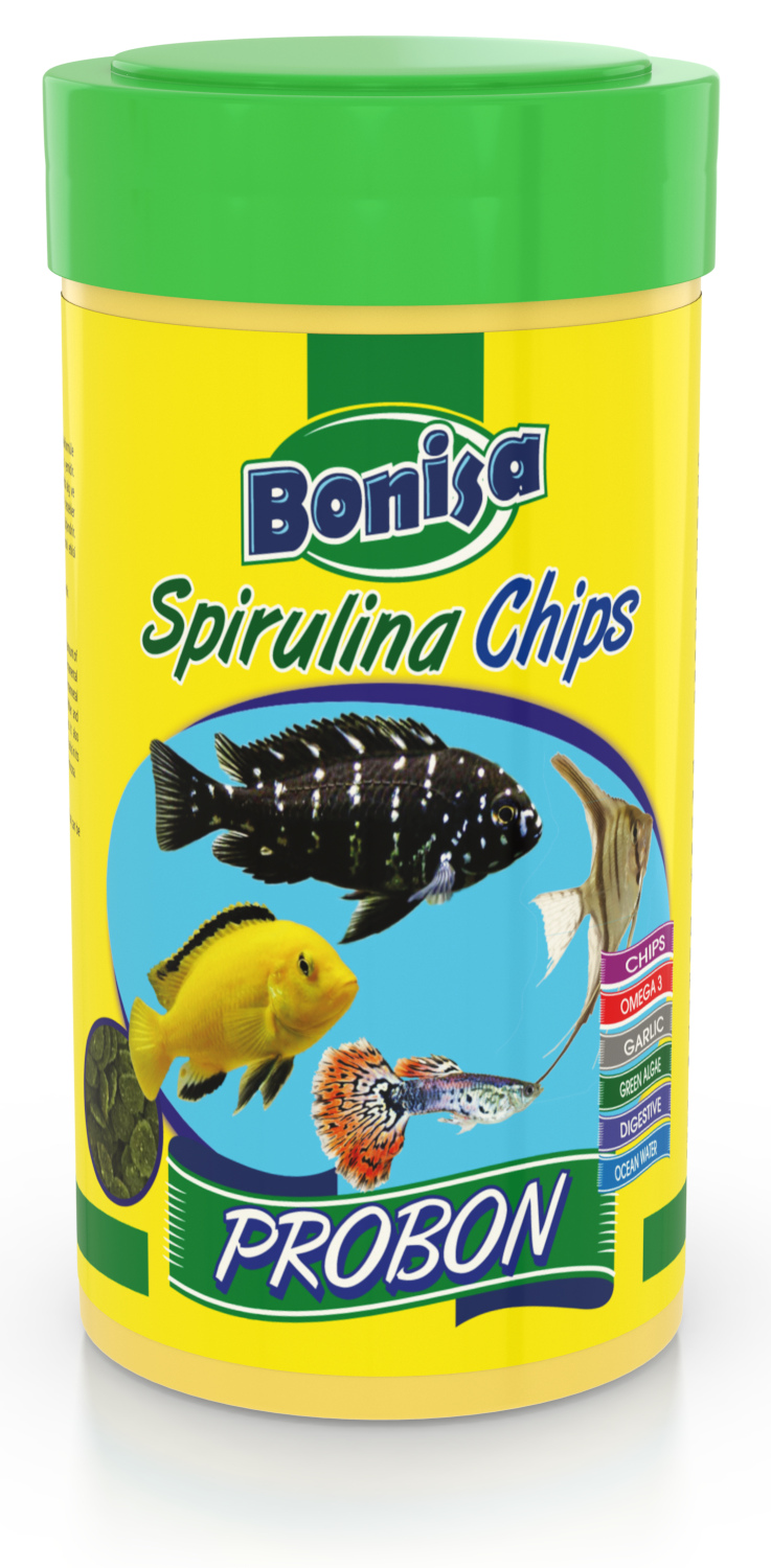 Bonisa Spirulina Chips Pro 250 ml Kutu Akvaryum Balık Yemi