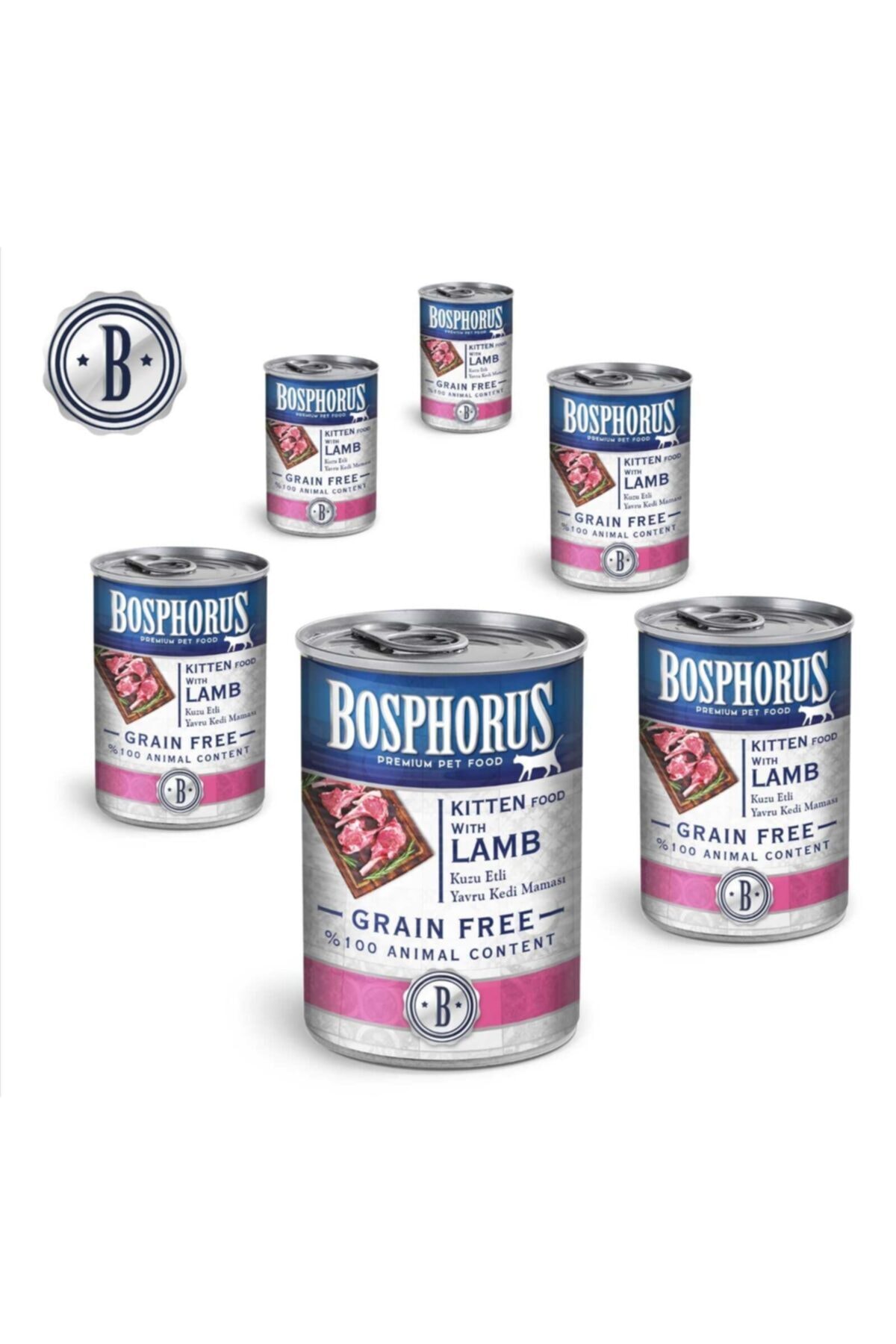 Bosphorus Bosphorus Premium 6 Lı Kuzu Etli Yavru Kedi Maması 6 X 415 Gr ( Kitten Food With Lamb 6 X 415gr)