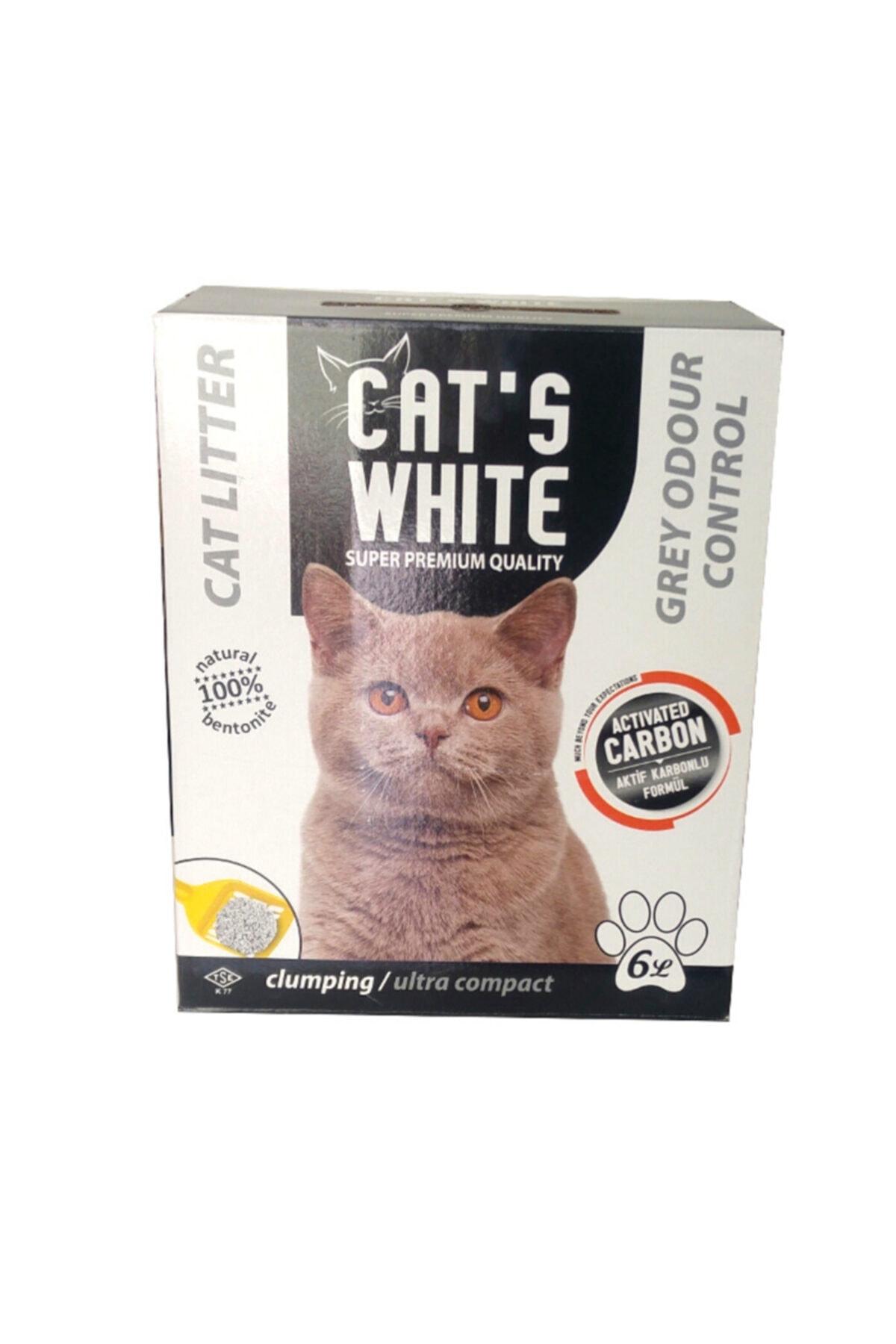 Cats white Süper Premium Aktif Karbonlu Kedi Kumu 6 l
