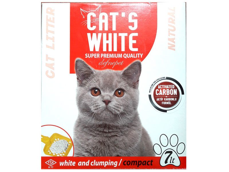 CATS WHITE KEDİ KUMU CARBON ACTIVE 3 X 7 LT