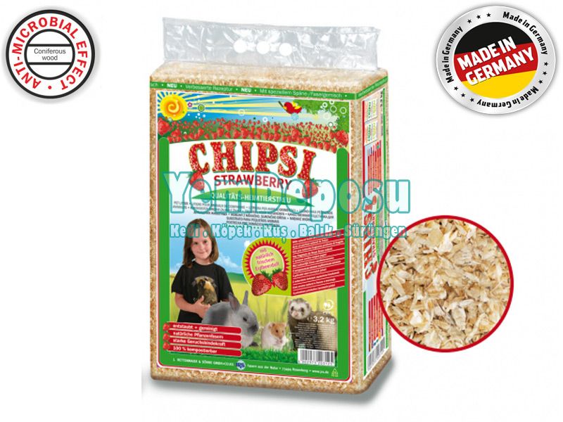 CHIPSI STRAWBERRY KEMİRGEN TALAŞI 60 LT PAKET ÇİLEK