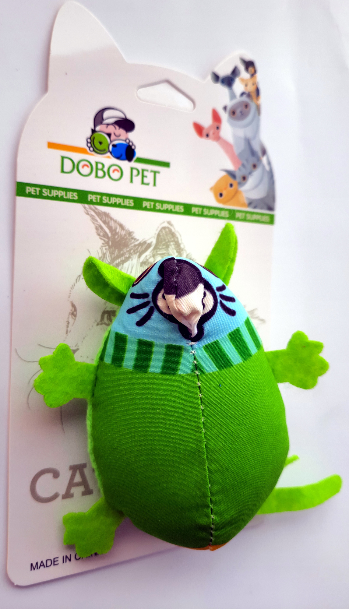 Dobo pet Eğlenceli Hırsız Kedi Oyuncağı Yeşil Fare