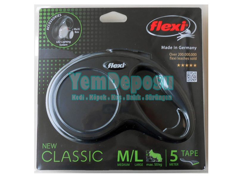 FLEXİ NEW CLASSİC MEDİUM/LARGE SİYAH + KÖPEK TARAĞI KAMPANYA