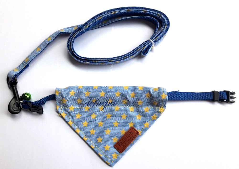 FULARLI KEDİ TASMASI STARS MAVİ LARGE