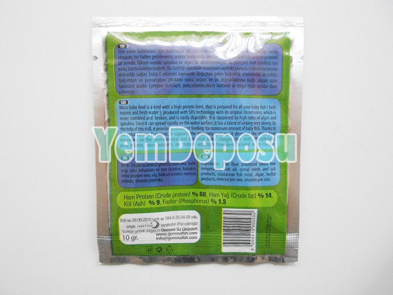 GEMMA MICRO BABY %60 PROTEİN MULTİCOLOR YAVRU BALIK YEMİ 10 GR