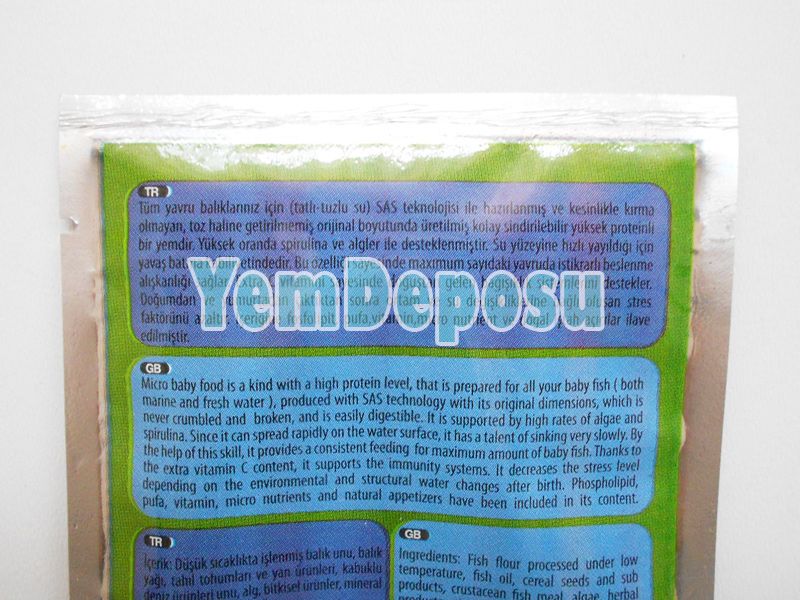 GEMMA MICRO BABY %60 PROTEİN MULTİCOLOR YAVRU BALIK YEMİ 10 GR