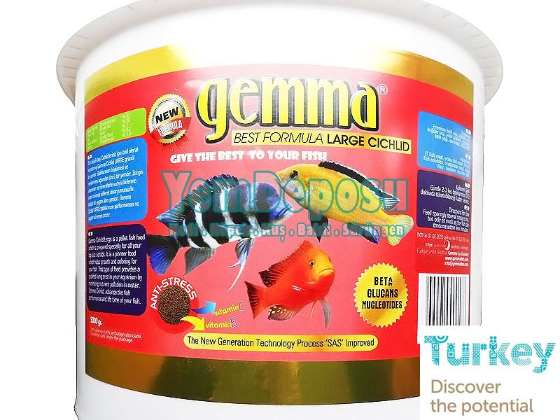 GEMMA CICHLID LARGE BALIK YEMİ 100 GR AÇIK