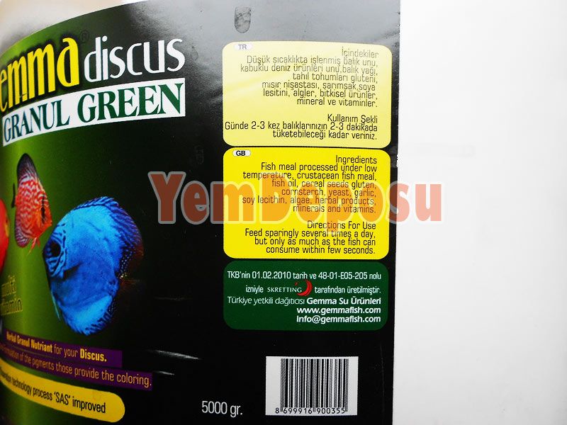 GEMMA DISCUS GRANUL GREEN 250 GR AÇIK