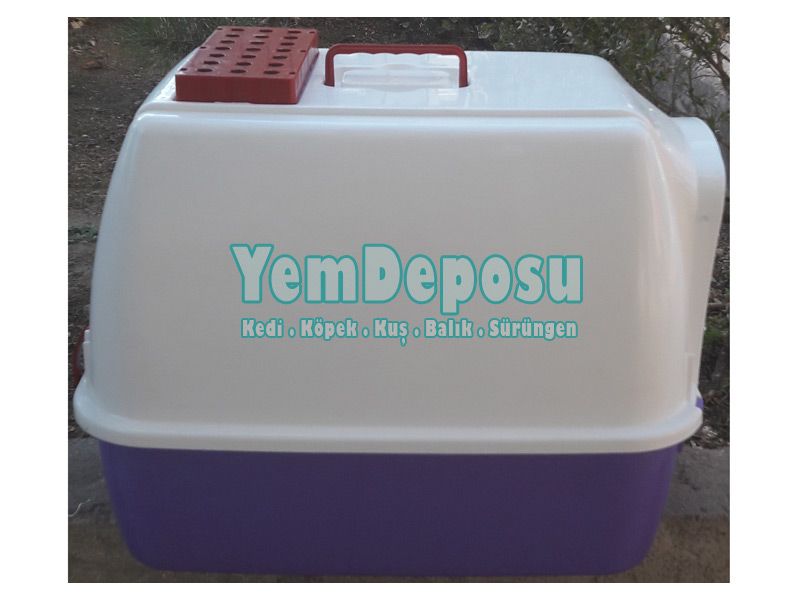 DEFNE FİLTRELİ KAPALI KEDİ TUVALETİ MAVİ BEYAZ