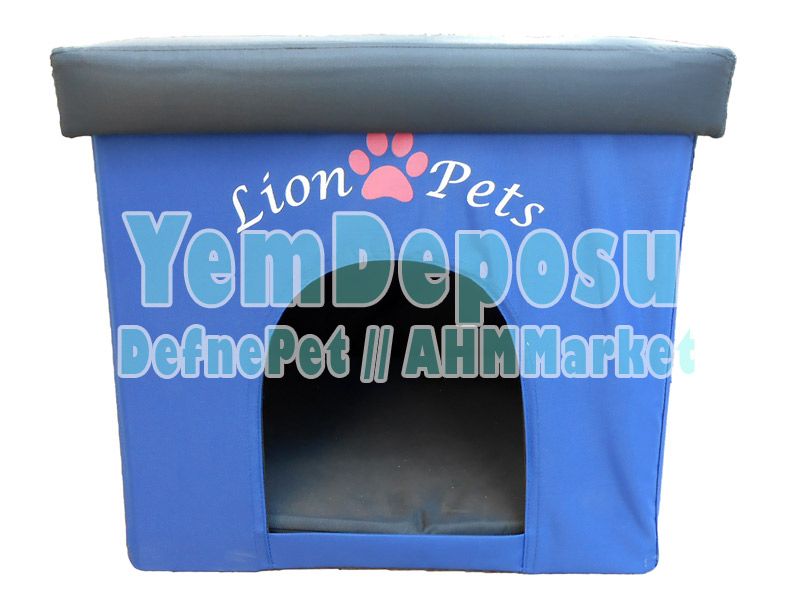 LION KEDİ EVİ YUVASI MAVİ