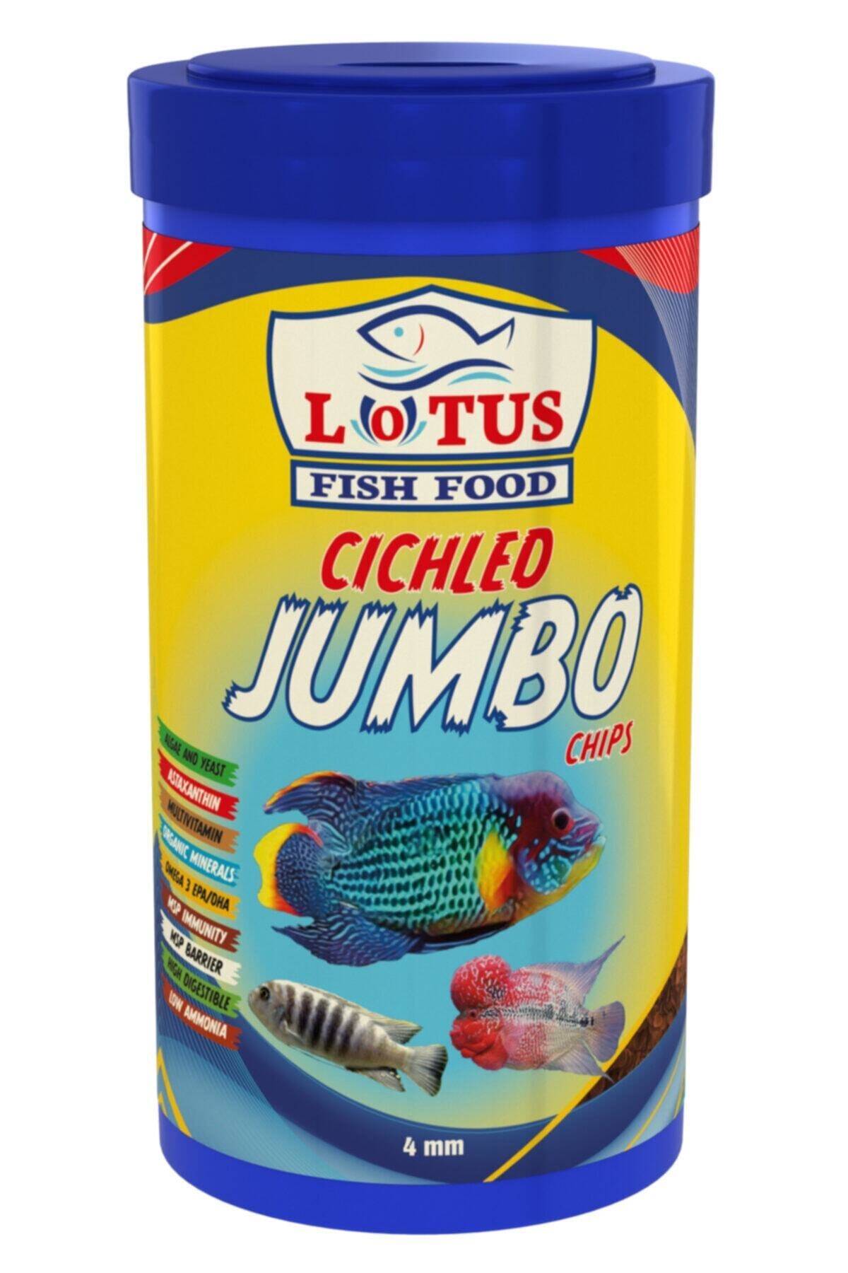 Lotus Cichlid Jumbo Protein Chips 250 ml İri Büyük Balık Yemi