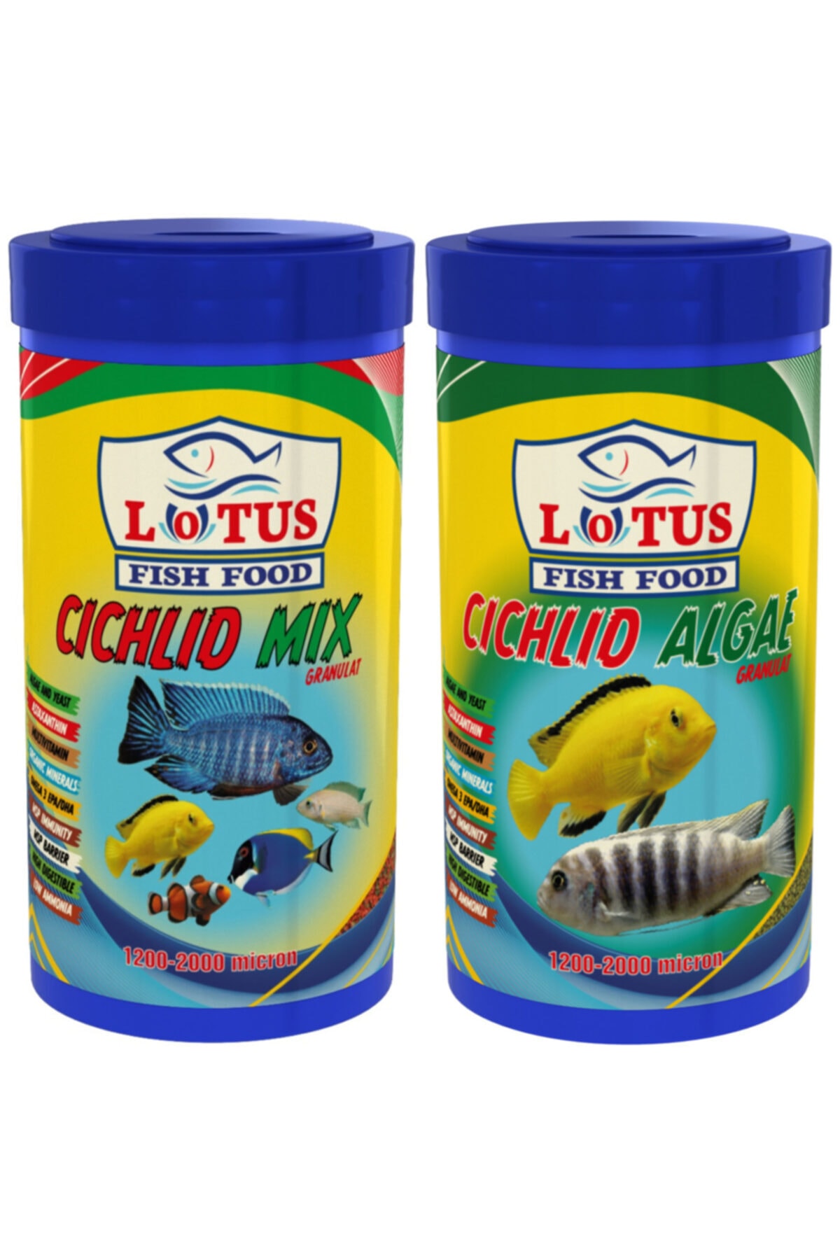 Lotus Cichlid Mix 250 Ml Ve Cichlid Algae 250 Ml Balık Yemi