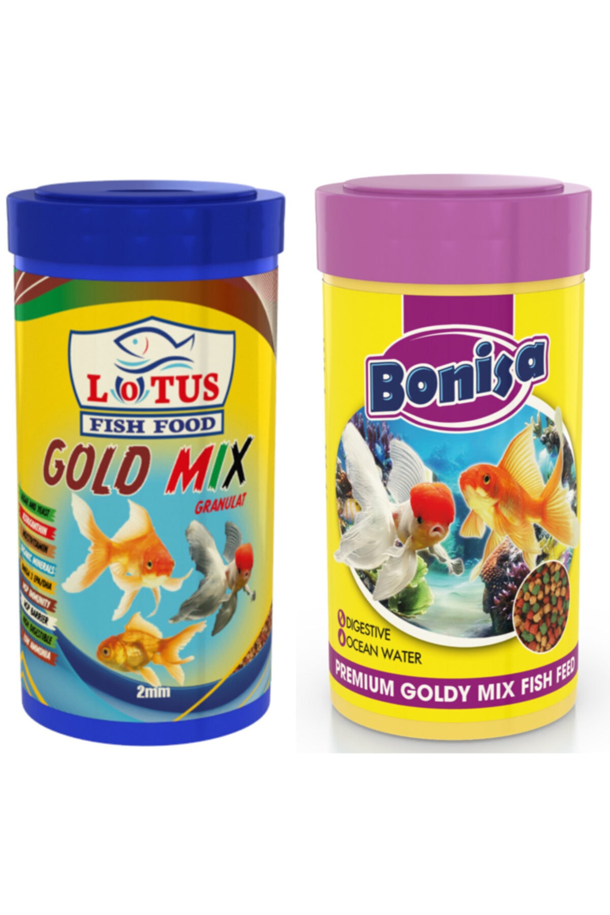 Lotus Gold Mix Granulat 250 Ml Ve Bonisa Goldy Mix 250 Ml Japon Balığı Yemi
