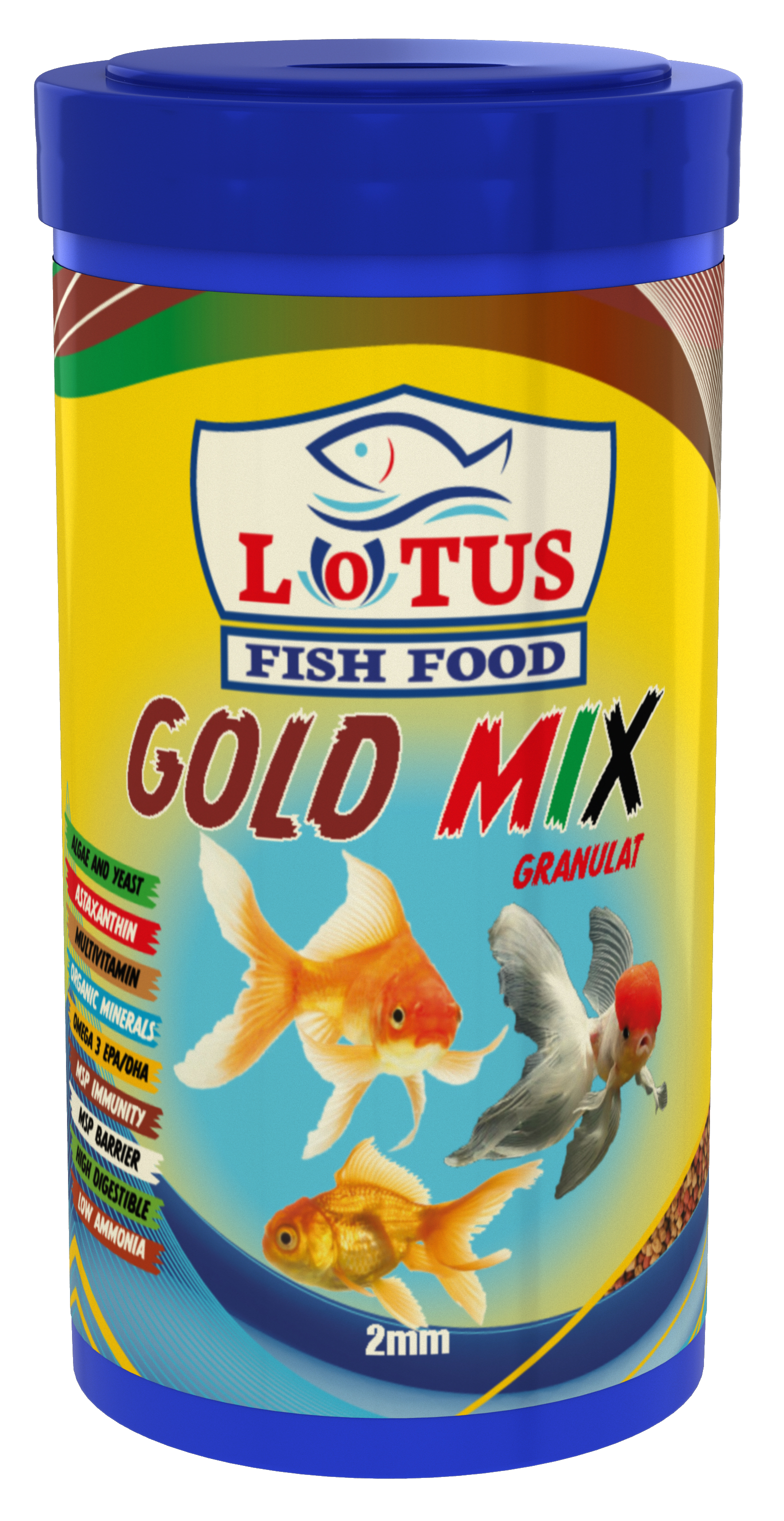 Lotus Gold Mix Granulat 36x100ml Japon Balık Yemi ve 2x250ml Kutu