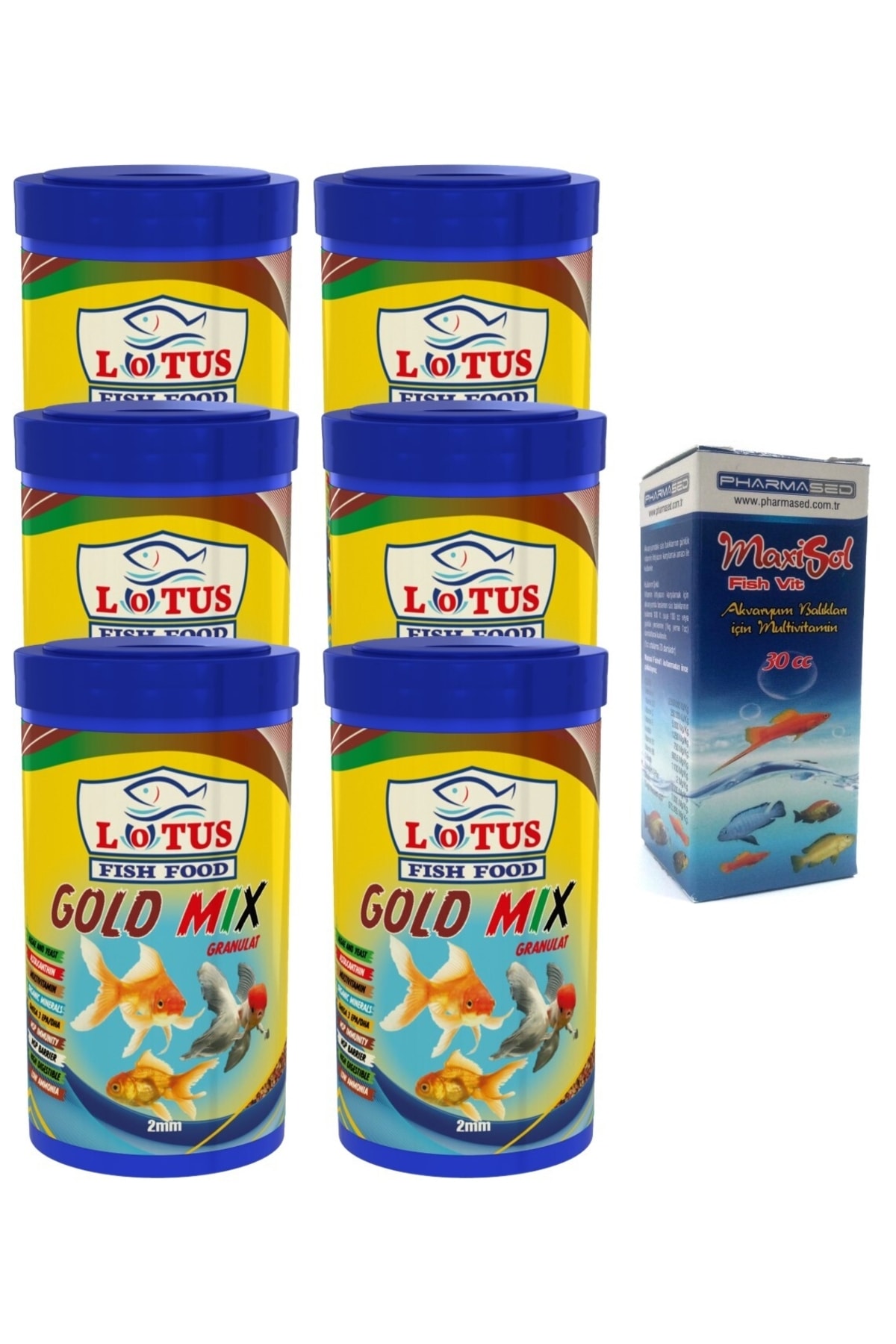 Lotus Gold Mix Granulat 6x100ml Japon Balık Yemi Ve Vitamini