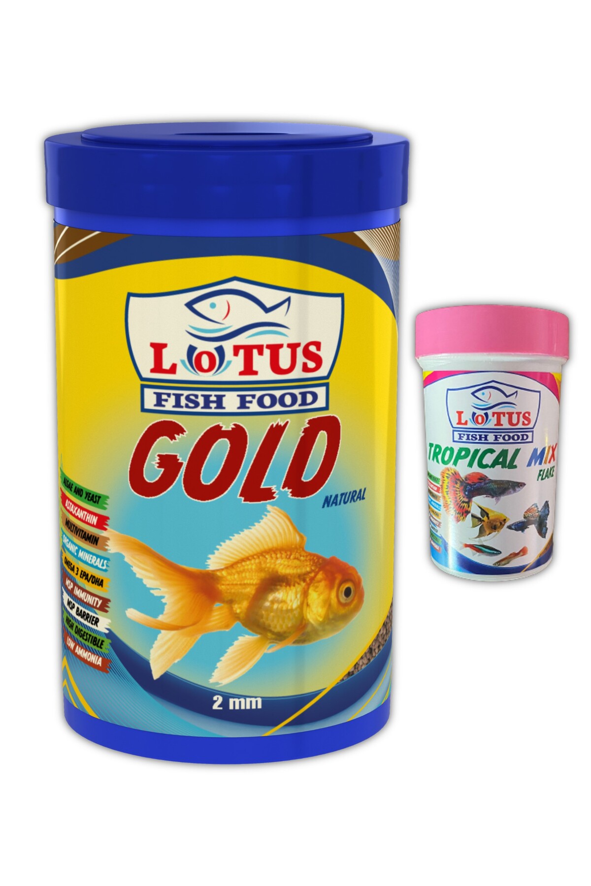 Lotus Gold Natural 1000ml Japon, Tropical Mix Flakes 100ml Tropikal Pul Balik Yemi