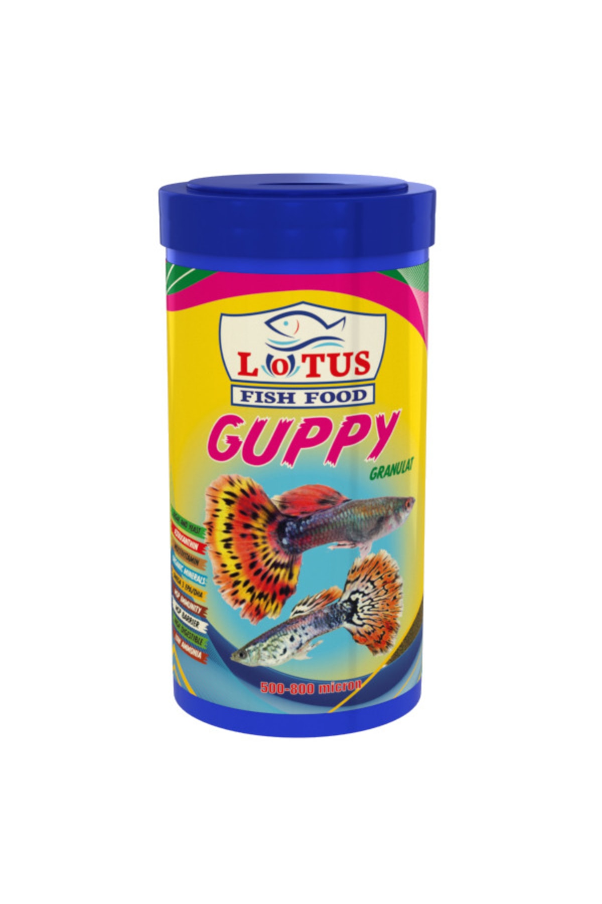 Lotus Guppy Granulat 100ml Tropikal Akvaryum Balik Yemi Ve Vitamini