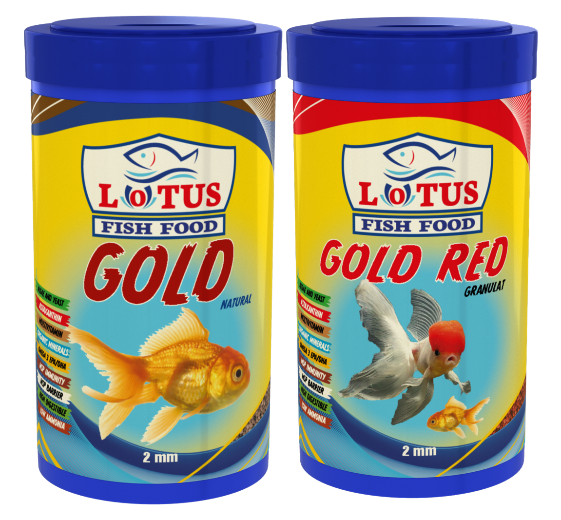 Lotus Japon Balığı Yem ve Berraklaştırıcı Seti, Lotus 100ml Gold Natural, Red ve Mix