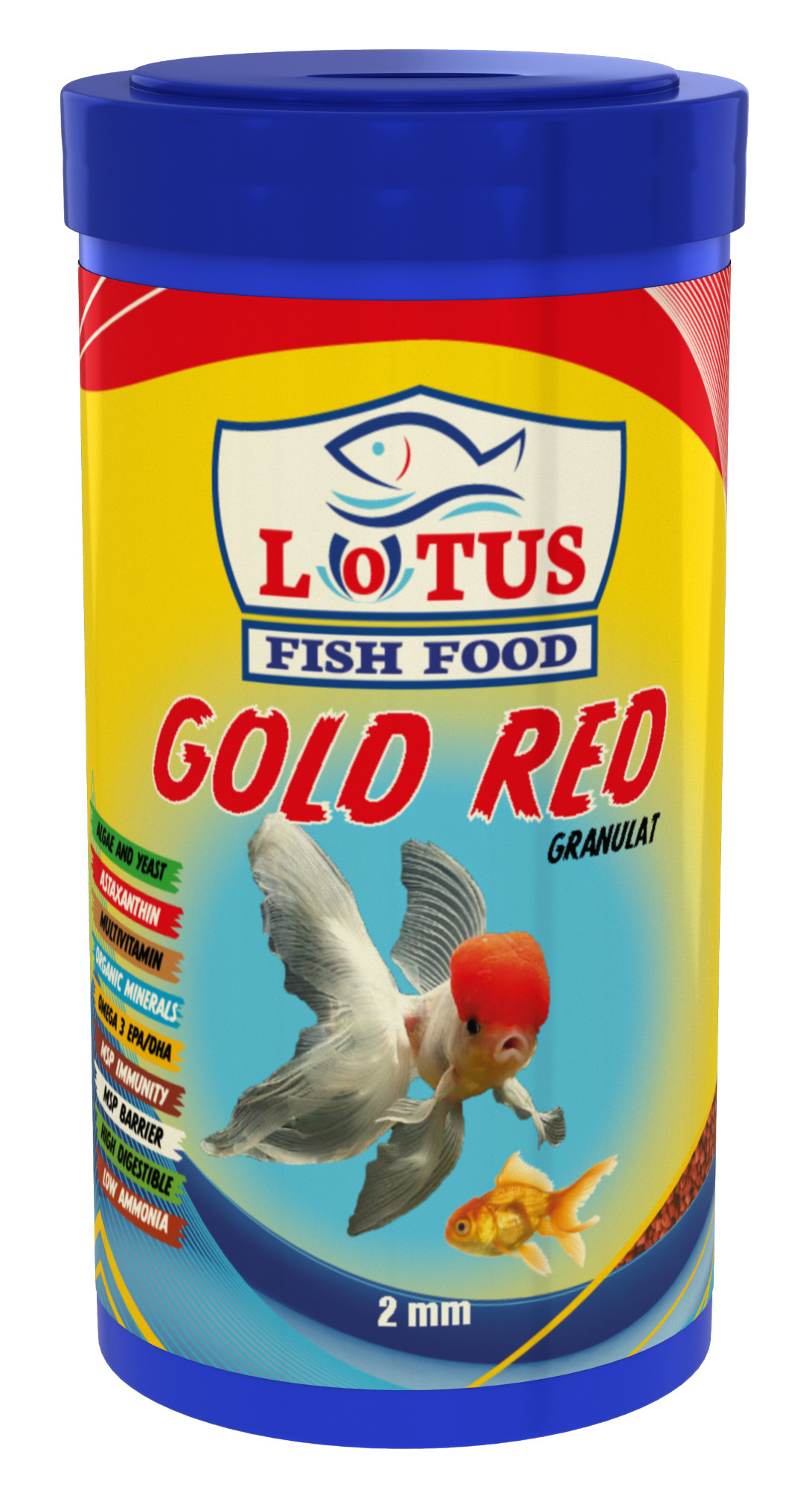Lotus Japon Balığı Yem ve Berraklaştırıcı Seti, Lotus Gold Mix 250gr ve Red 100ml
