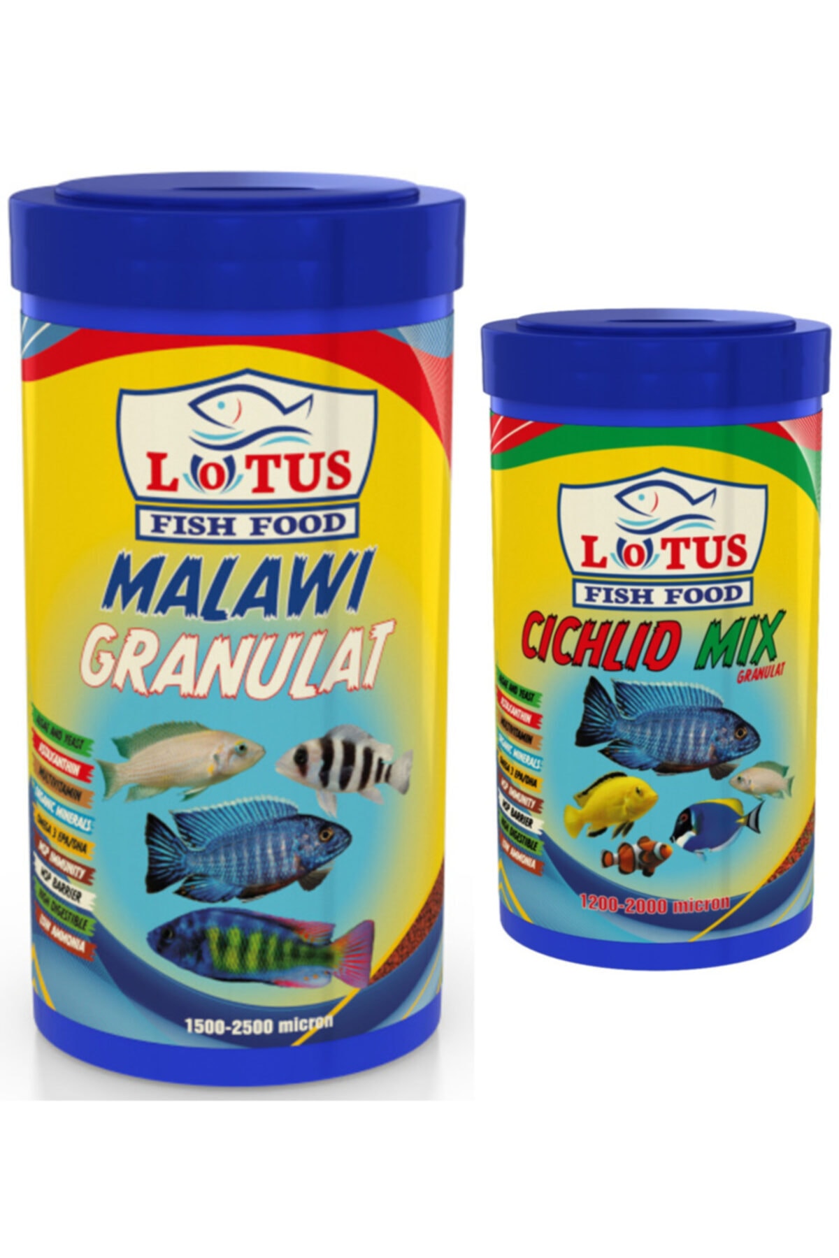 Lotus Malawi Granulat 1000 Ml Ve Cichlid Mix 250 Ml Balık Yemi