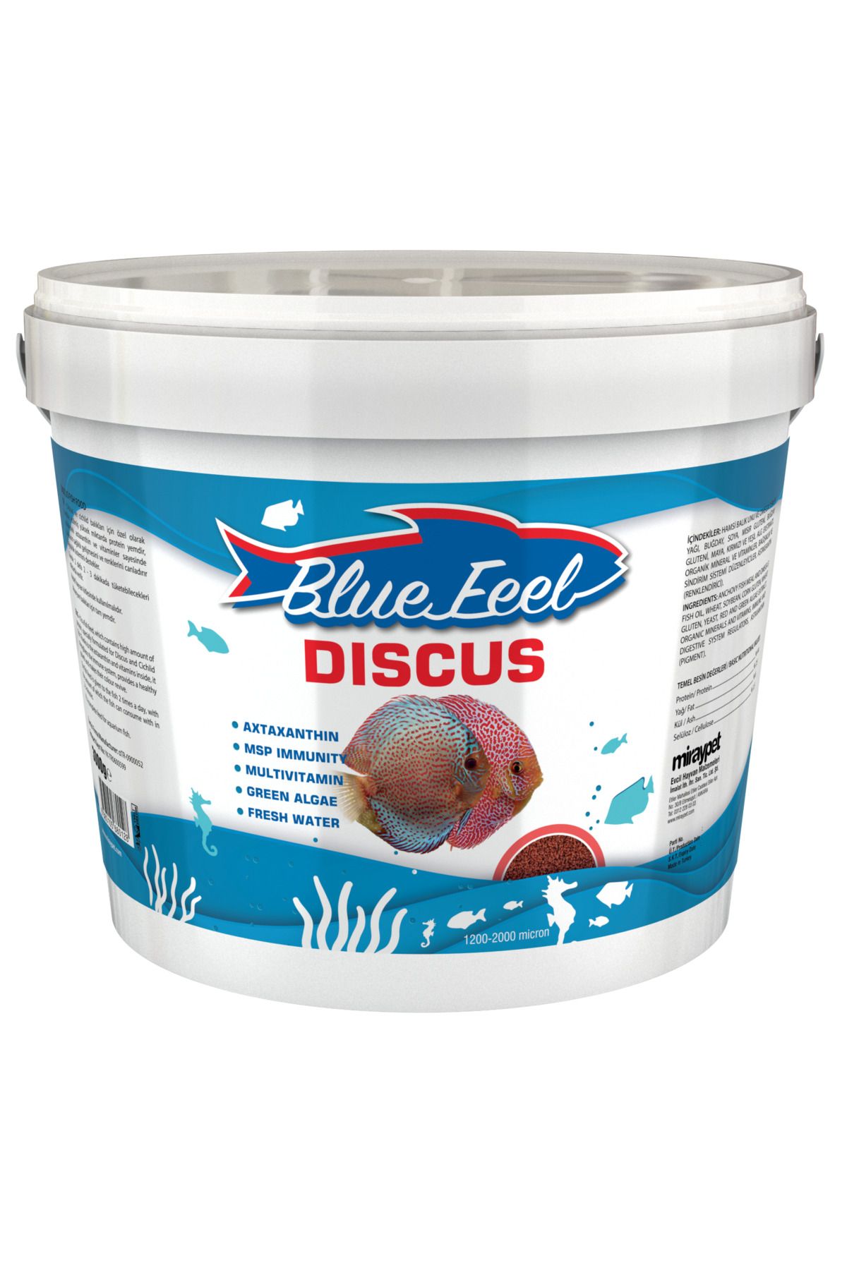 Lotus Malawi Granulat 3kg Kova, BlueFeel Discus 3kg Kova Akvaryum Balık Yemi