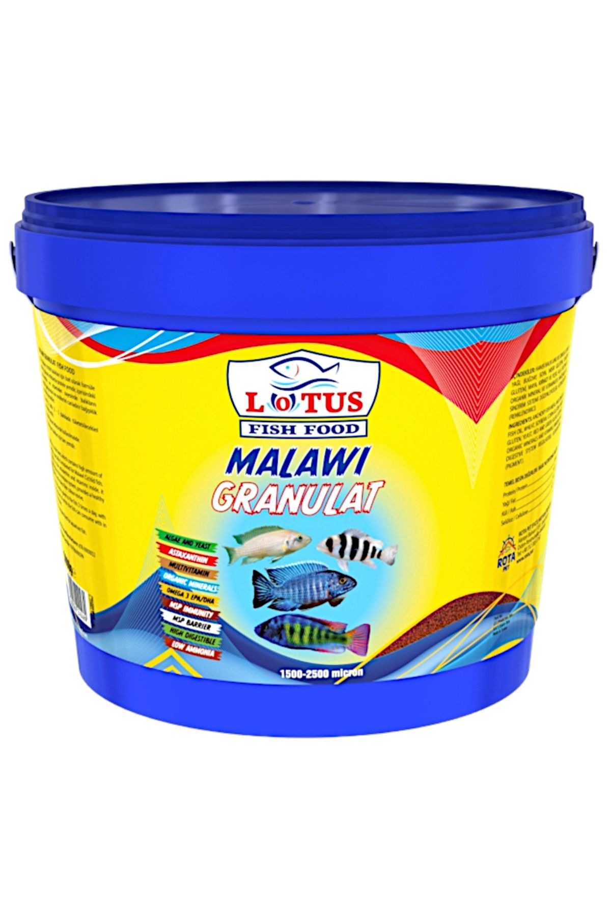 Lotus Malawi Granulat 3kg Kova, BlueFeel Discus 3kg Kova Akvaryum Balık Yemi